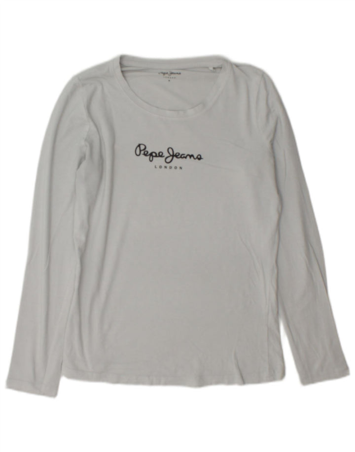 PEPE Jeans Haut graphique à manches longues pour femme UK 44 Gris moyen