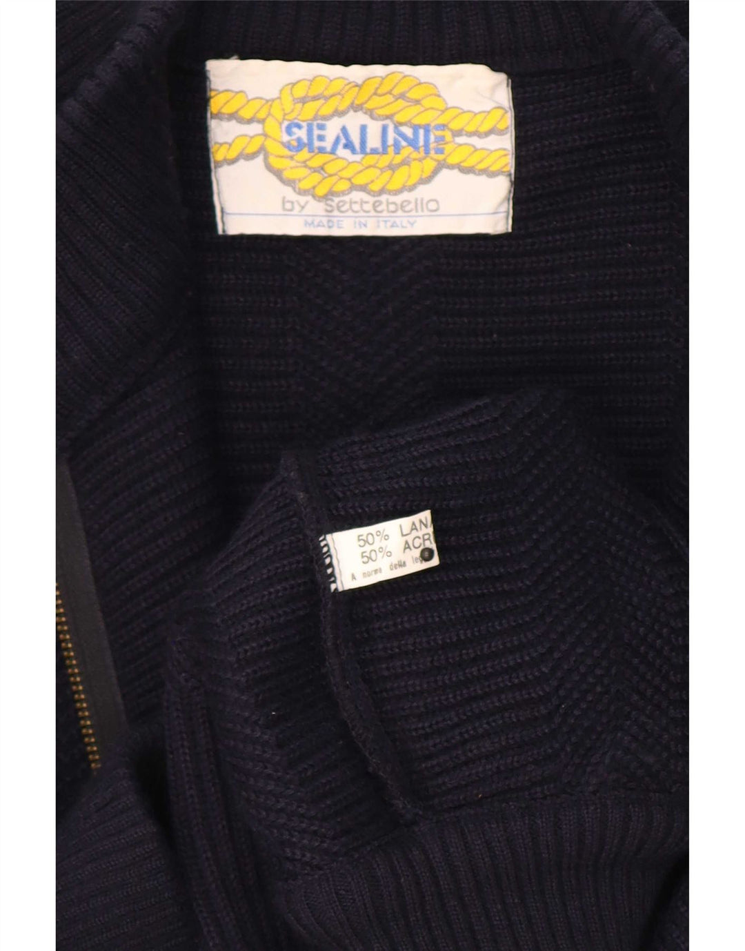 Settebello Pull Cardigan Homme Bleu Marine Moyen Laine