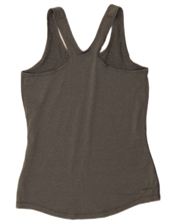 Nike Womens Graphic Vest Top UK 12 Medium Grey Polyester