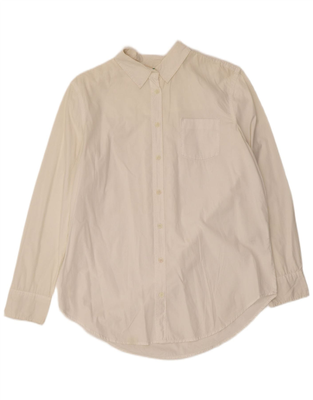 BENETTON Chemise surdimensionnée pour femme UK 6 XS Blanc Coton