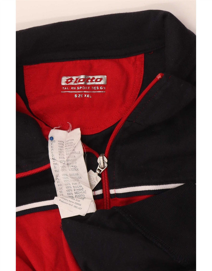 Lotto Veste de survêtement pour homme 2XL Rouge Colourblock Coton