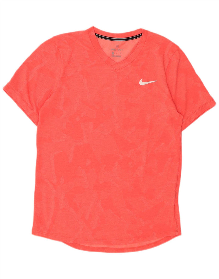 NIKE Hommes Dri Fit T-Shirt Haut Petit Rose Camouflage Polyester