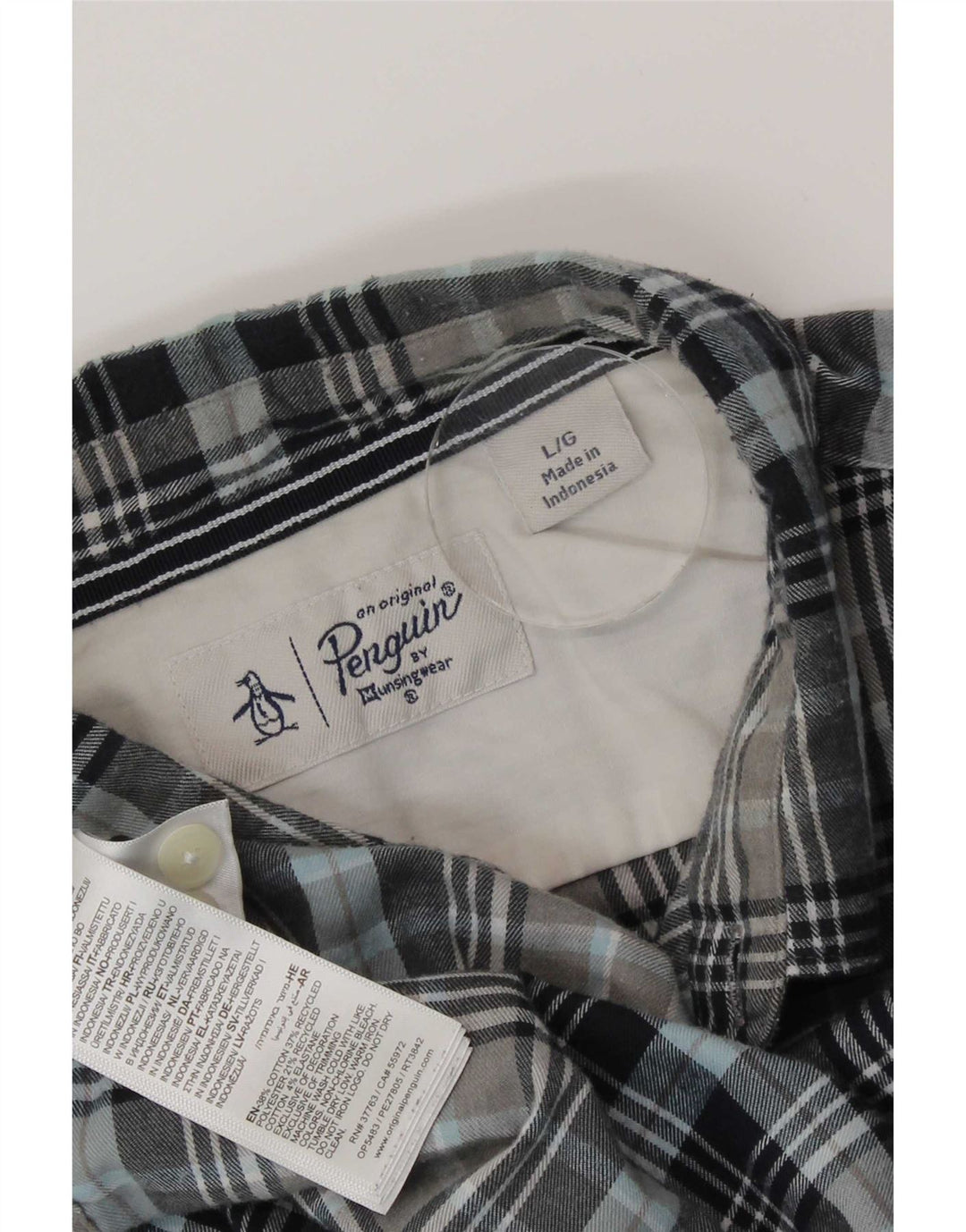 Penguin Chemise en Flanelle Homme Grand Carreau Bleu Coton