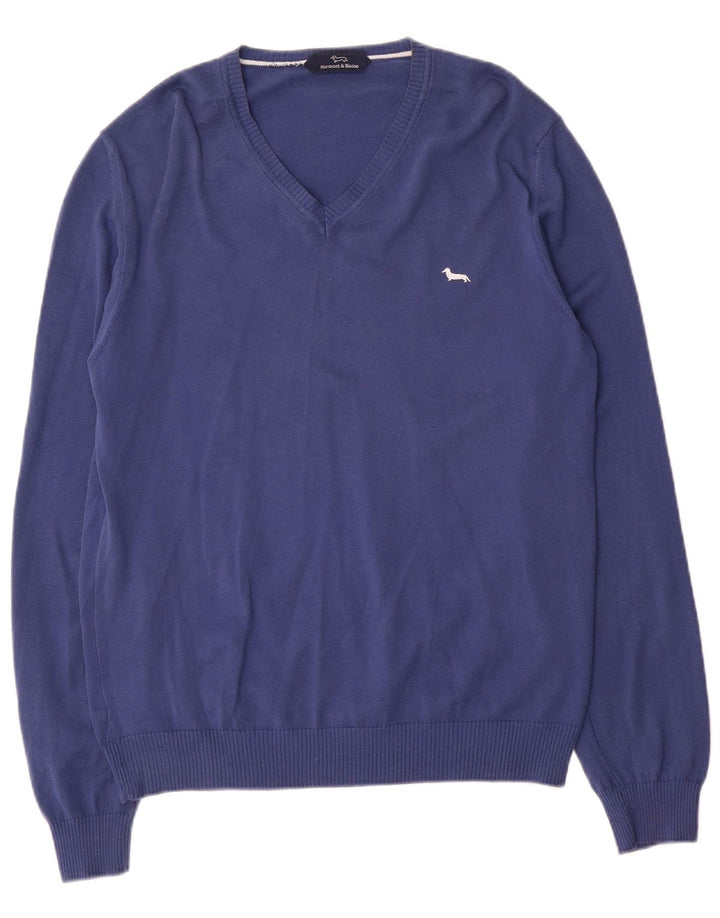 Harmont & Blaine Pull col V pour homme Bleu Taille L