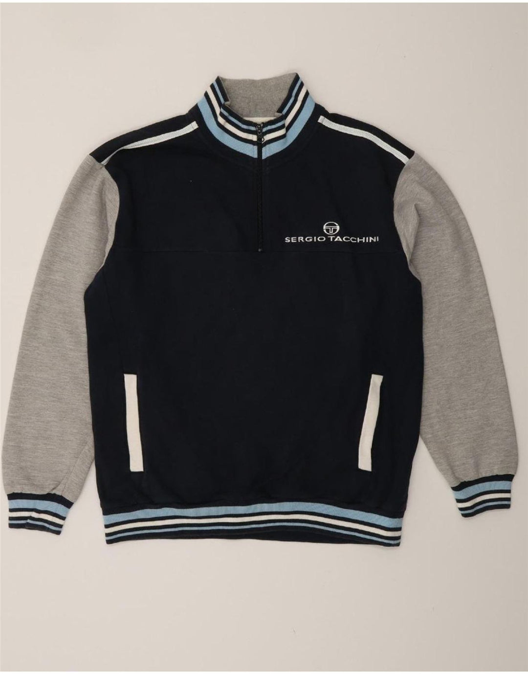 SERGIO TACCHINI Sweat-Shirt Homme Grand Bleu Marine Colourblock