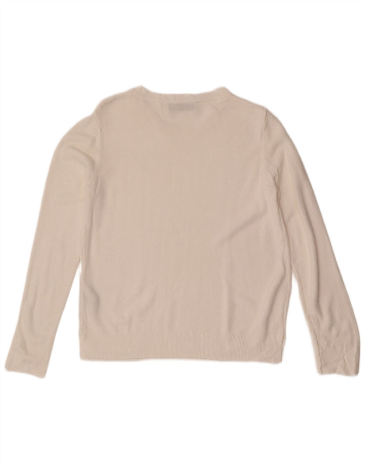 Marks & Spencer Pull col bateau pour femme UK 14 Acrylique blanc moyen