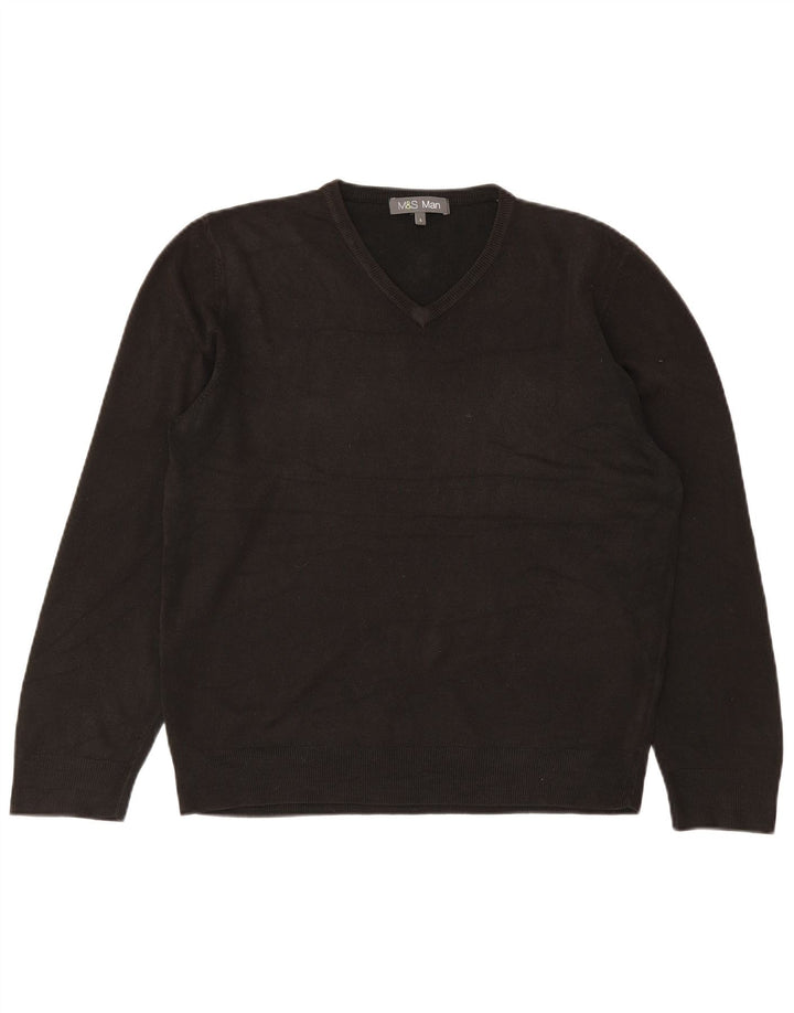 Marks & Spencer Pull col V pour homme en acrylique noir Taille L