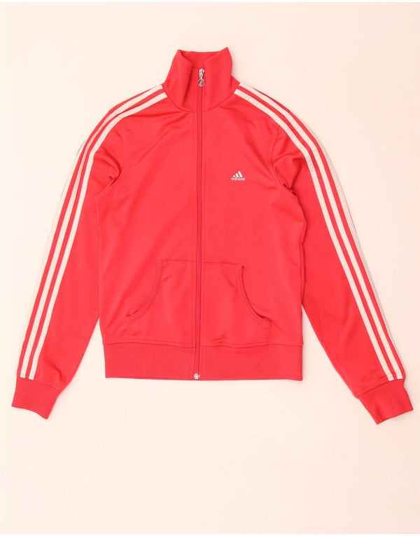 Adidas Veste de survêtement pour femme UK 10 Petit Rouge Polyester