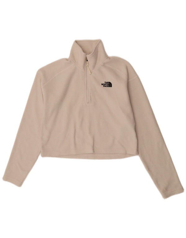 The North Face Pull court en polaire à col zippé pour femme UK 10 Petit Blanc