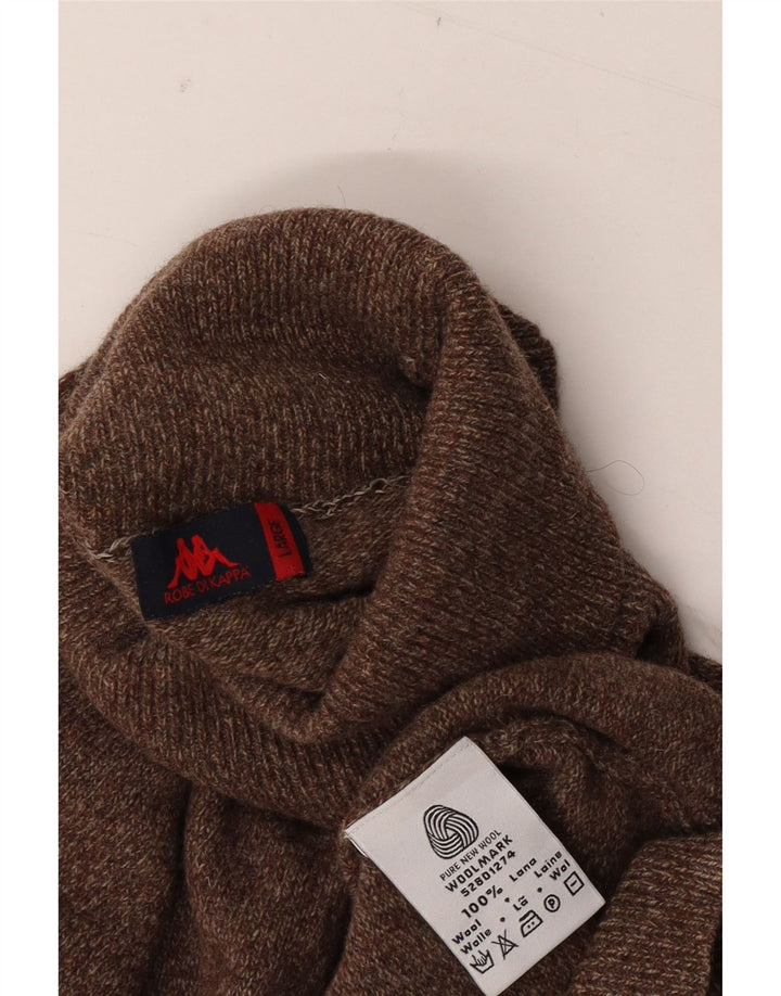 Kappa Pull col roulé pour homme en laine mouchetée marron
