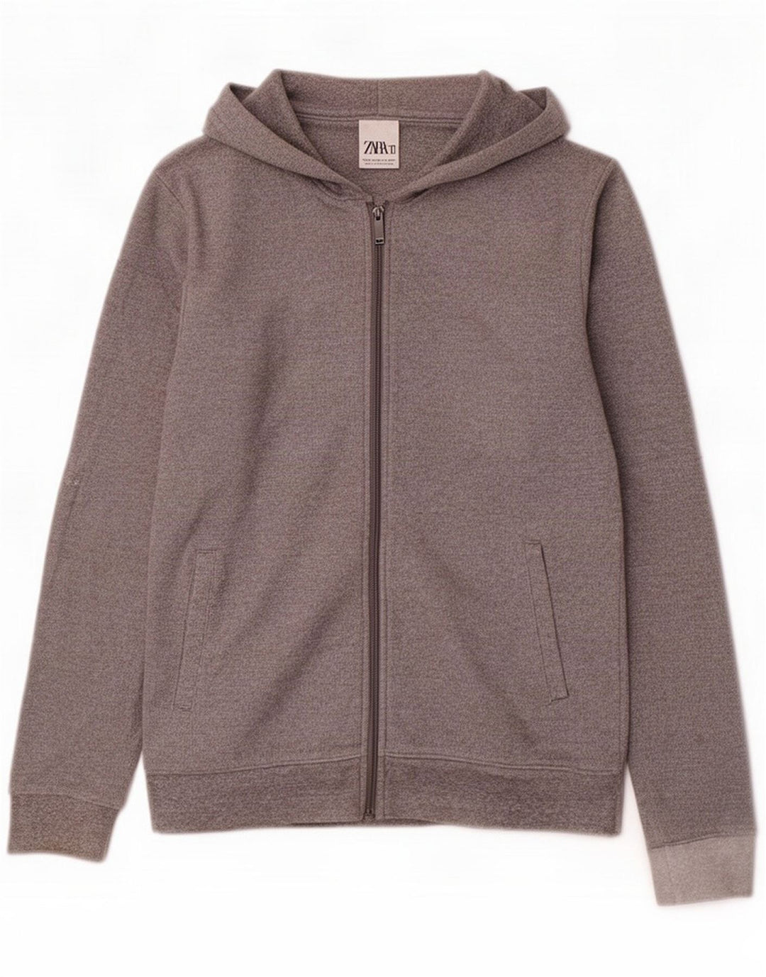 Zara Pull à capuche zippé pour homme Gris moyen