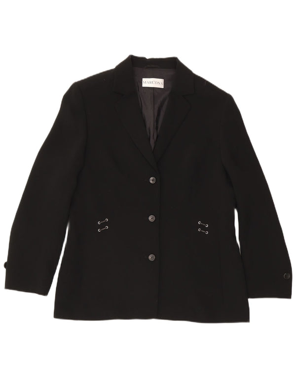 Marcona Veste Blazer 3 Boutons Femme UK 16 Large Noir Polyester