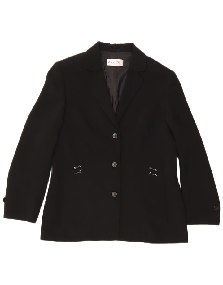 Marcona Veste Blazer 3 Boutons Femme UK 16 Large Noir Polyester