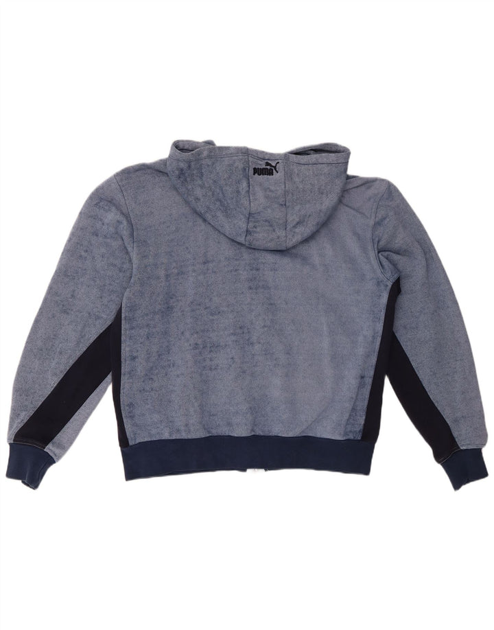 PUMA Sweat à Capuche Graphique Zippé Homme Bleu Moyen Coton Colorblock