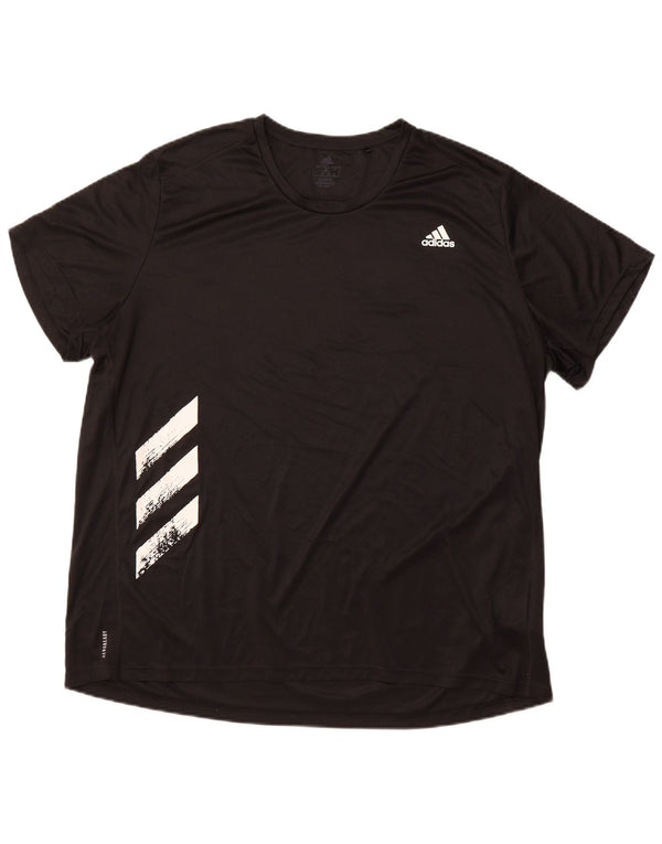 ADIDAS T-Shirt de course pour hommes, haut 2XL, noir, Polyester, sport