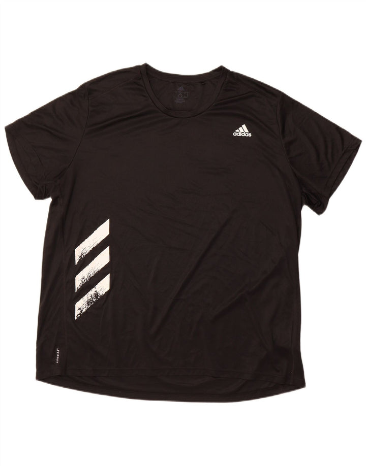 ADIDAS T-Shirt de course pour hommes, haut 2XL, noir, Polyester, sport