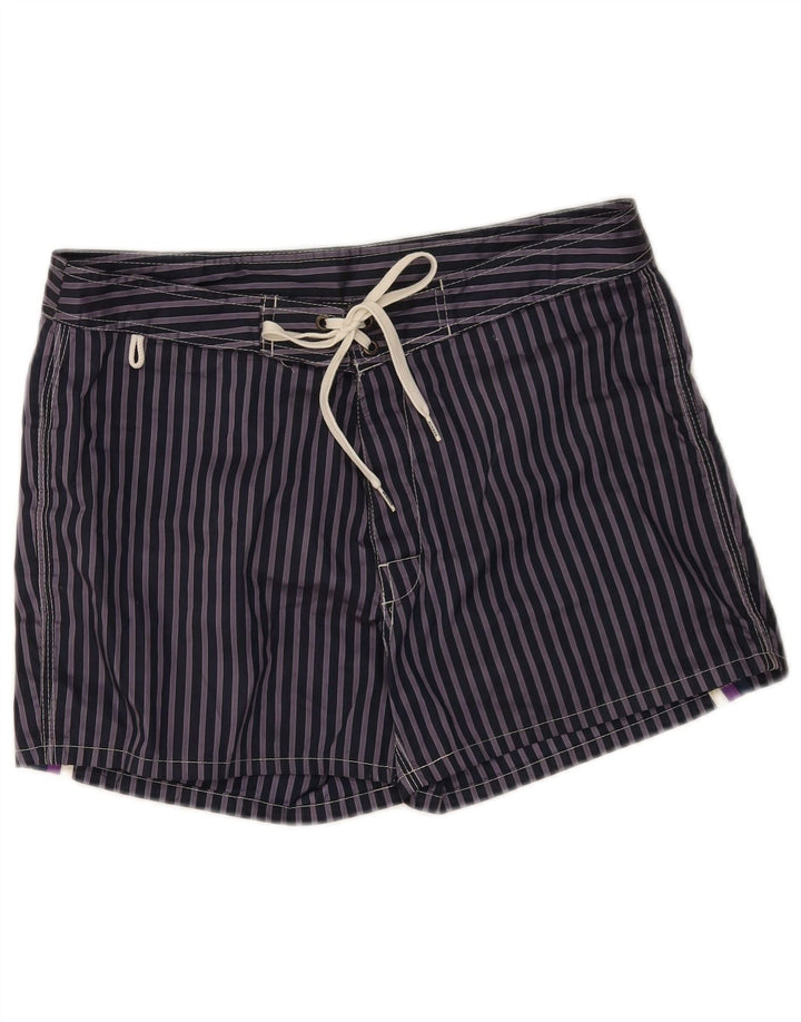 Sundek Short de bain pour homme en polyester à fines rayures bleu marine moyen