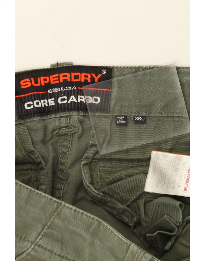 SUPERDRY Short Cargo Homme W36 Large Kaki Coton