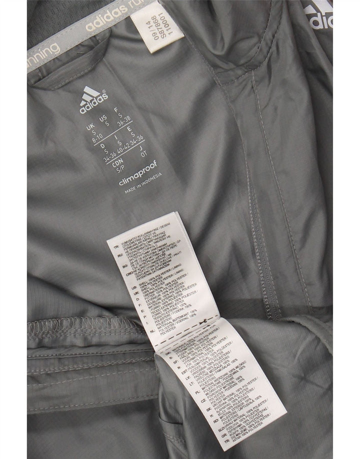 ADIDAS Veste de survêtement Clima Proof pour femme UK 8/10 Petit Gris