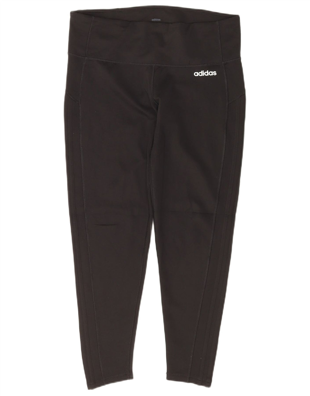 ADIDAS Femmes Climalite Crop Leggings UK 16/18 Grand Noir Polyester