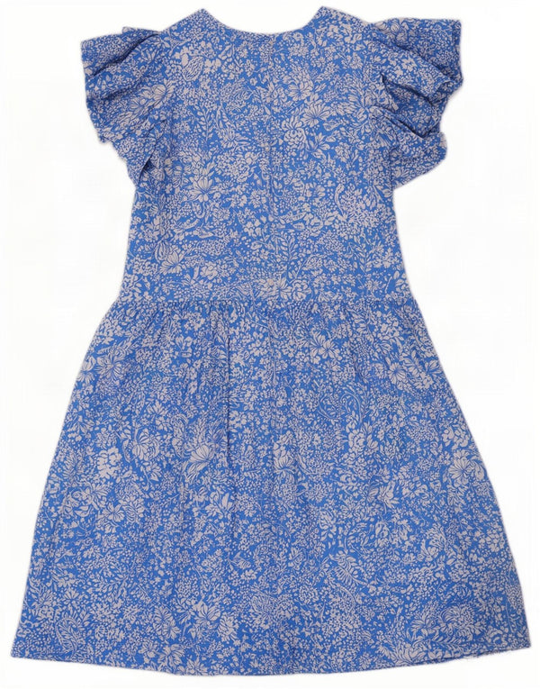 Zara Robe trapèze pour femme UK 18 XL Bleu floral