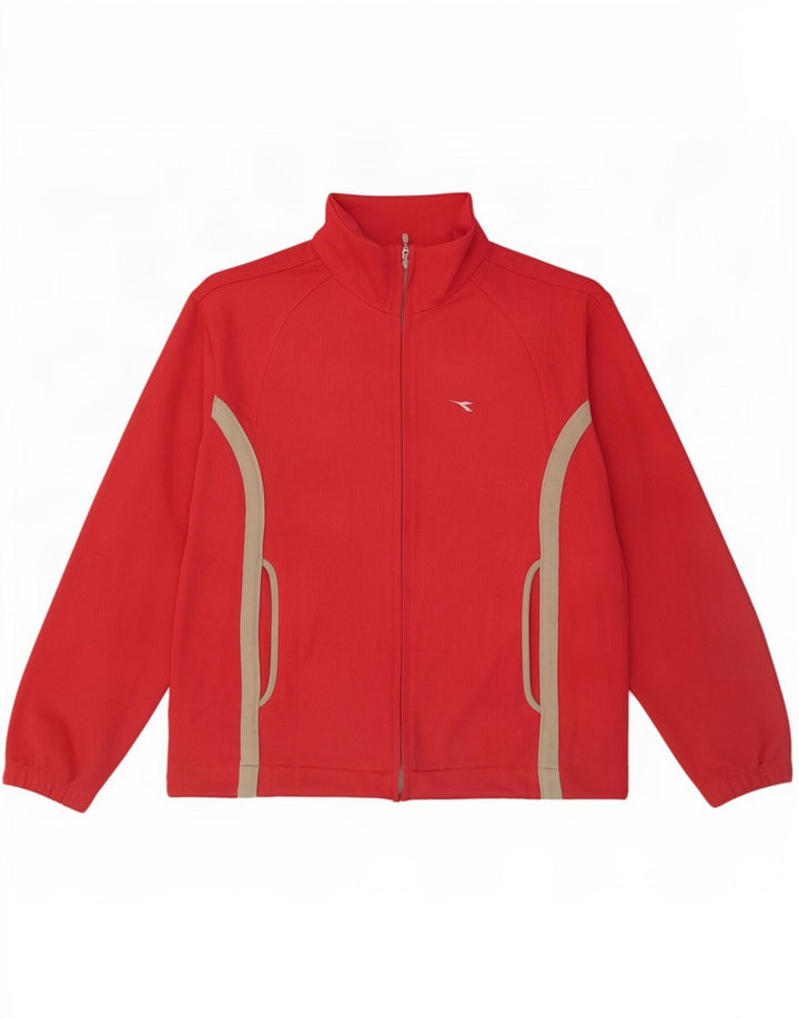 Diadora Veste de survêtement pour femme UK 12 Polyester color block rouge moyen