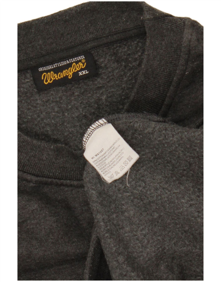 WRANGLER Mens Sweatshirt Jumper 2XL Grey Cotton
