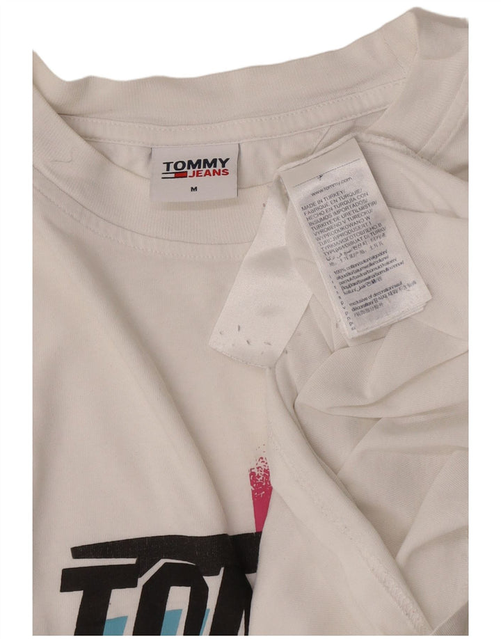 Tommy Hilfiger T-Shirt Graphique Homme Blanc Moyen Coton