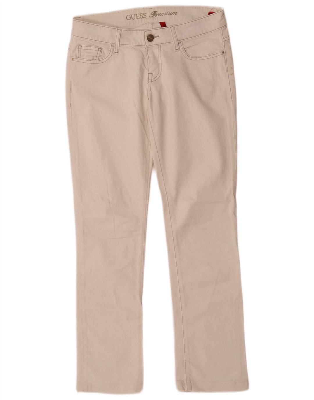 Guess Jean Slim Stretch Femme W27 L28 Coton Blanc