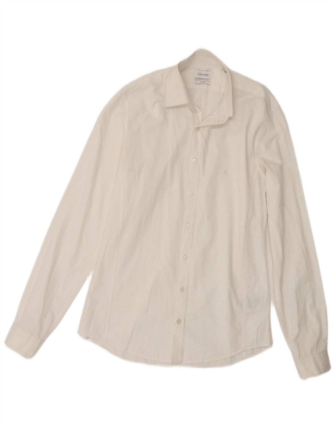 Calvin Klein Chemise slim fit pour homme Taille 38 15 Coton blanc moyen
