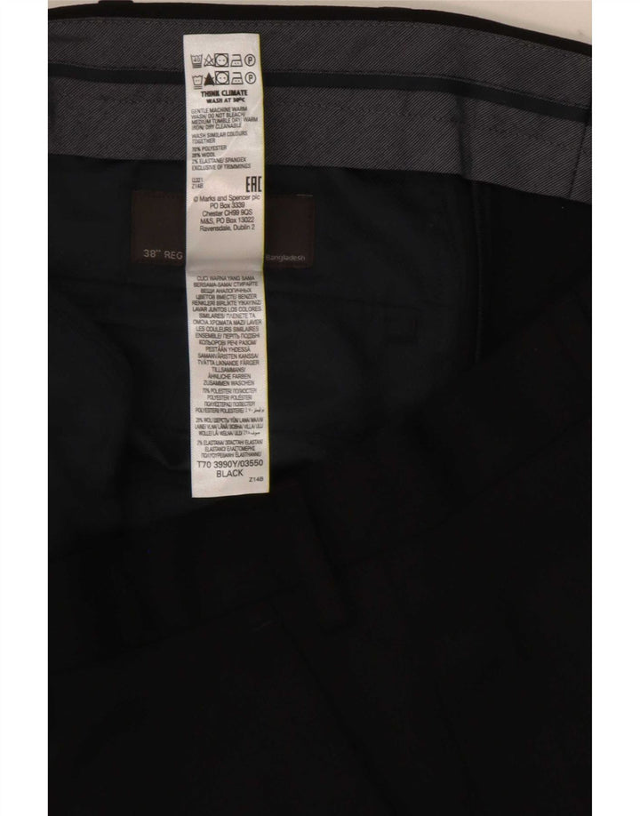 Marks & Spencer Pantalon de costume classique pour homme W38 L31 Noir Polyester