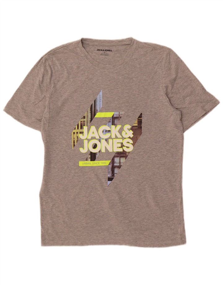 Jack & Jones T-Shirt Graphique Homme Gris Moyen Coton