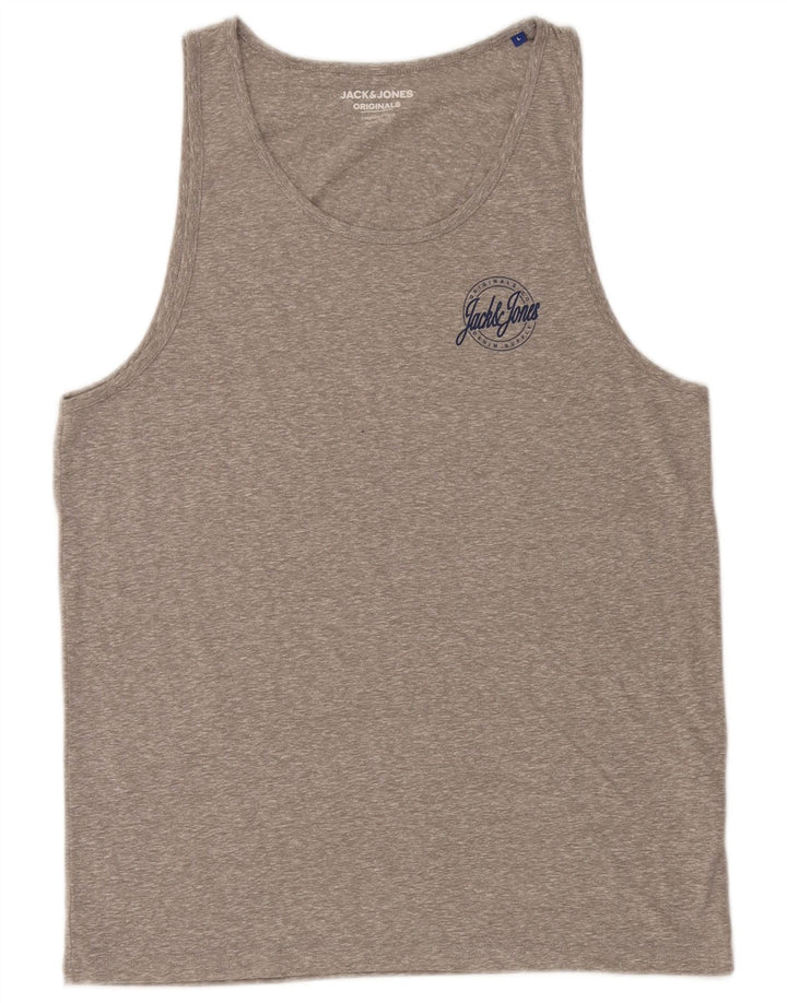 Jack & Jones T-Shirt Homme Haut Large Gris Moucheté Polyester