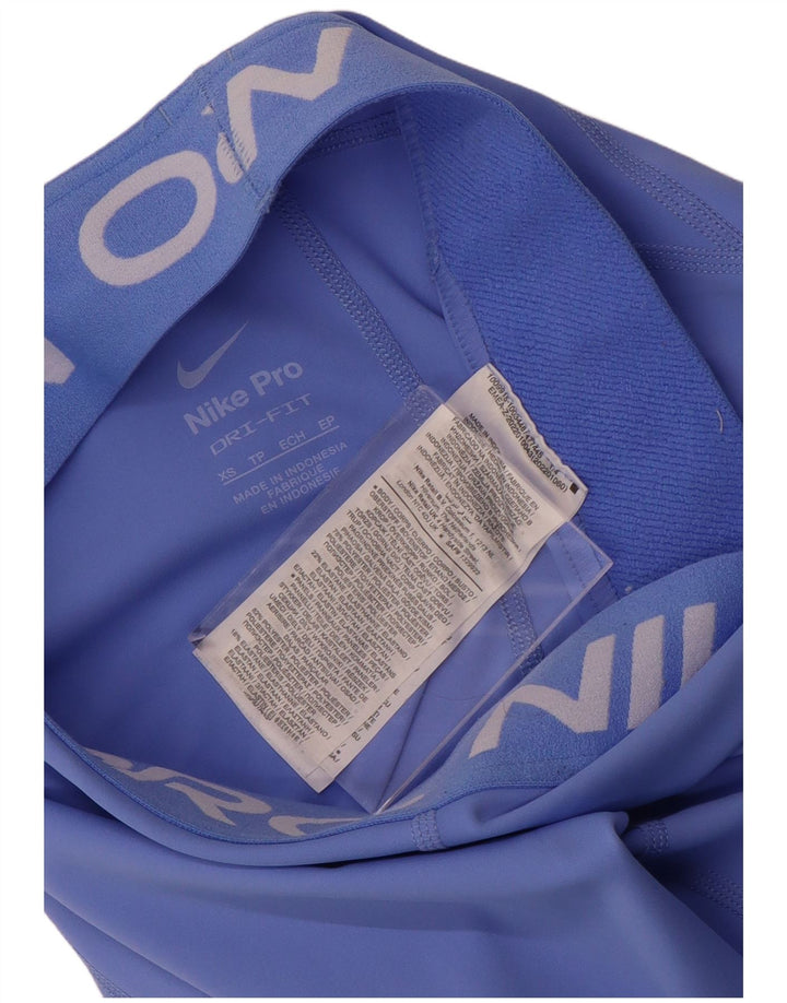 NIKE Legging graphique Dri Fit pour femme UK 6 XS Bleu Polyester