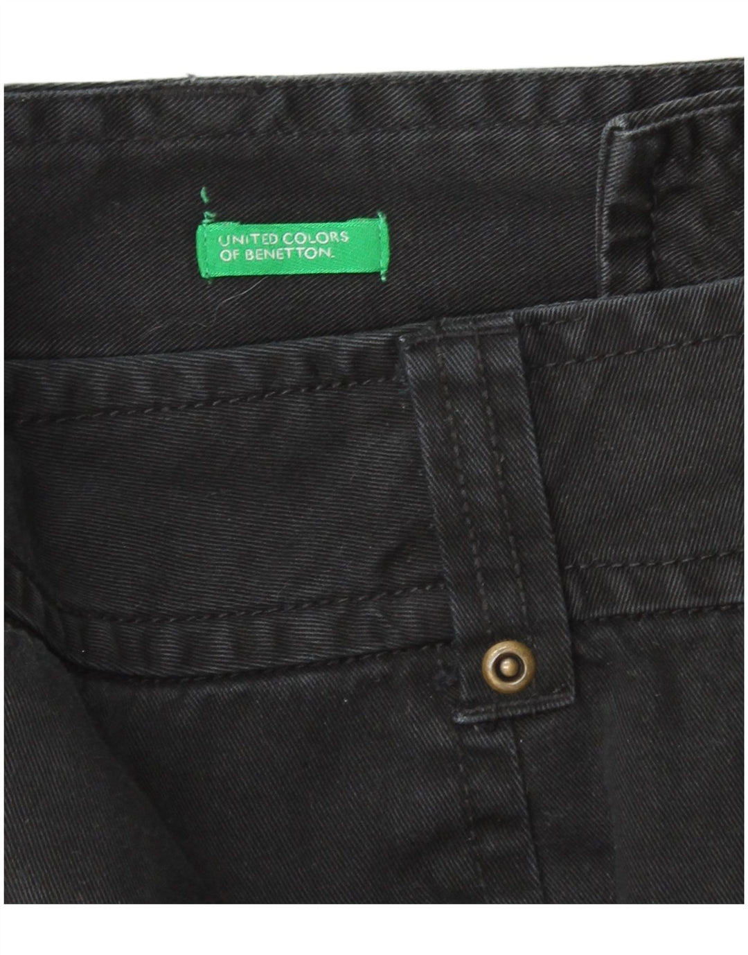 BENETTON Femme Mini Jupe En Jean W28 Noir Moyen