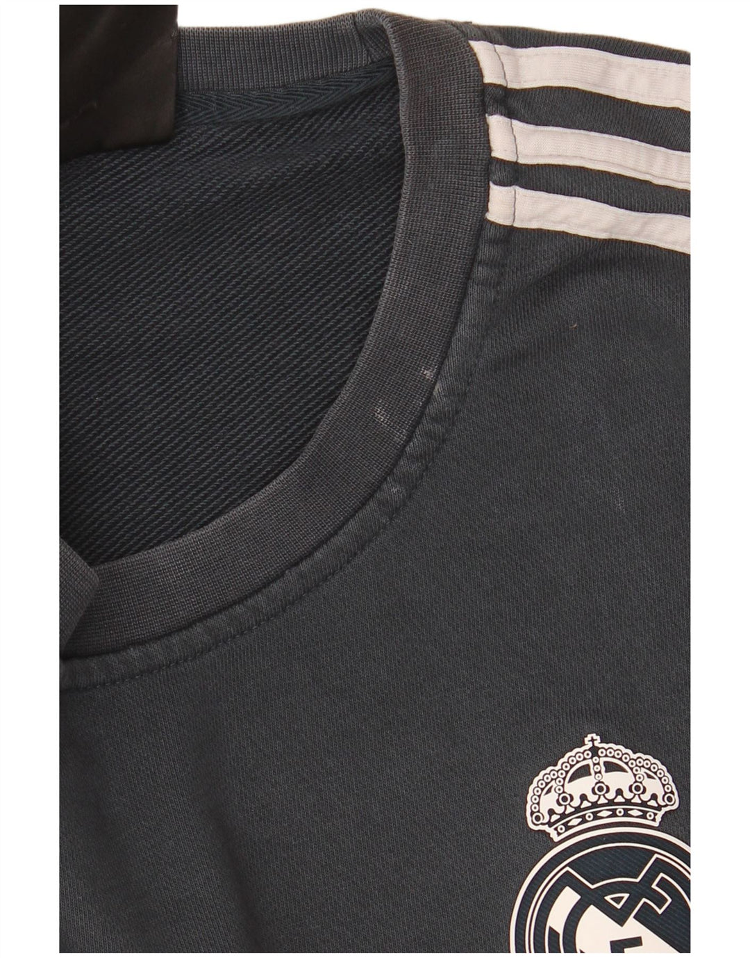 Adidas Mens Real Madrid Sweatshirt Jumper Grand Gris Coton