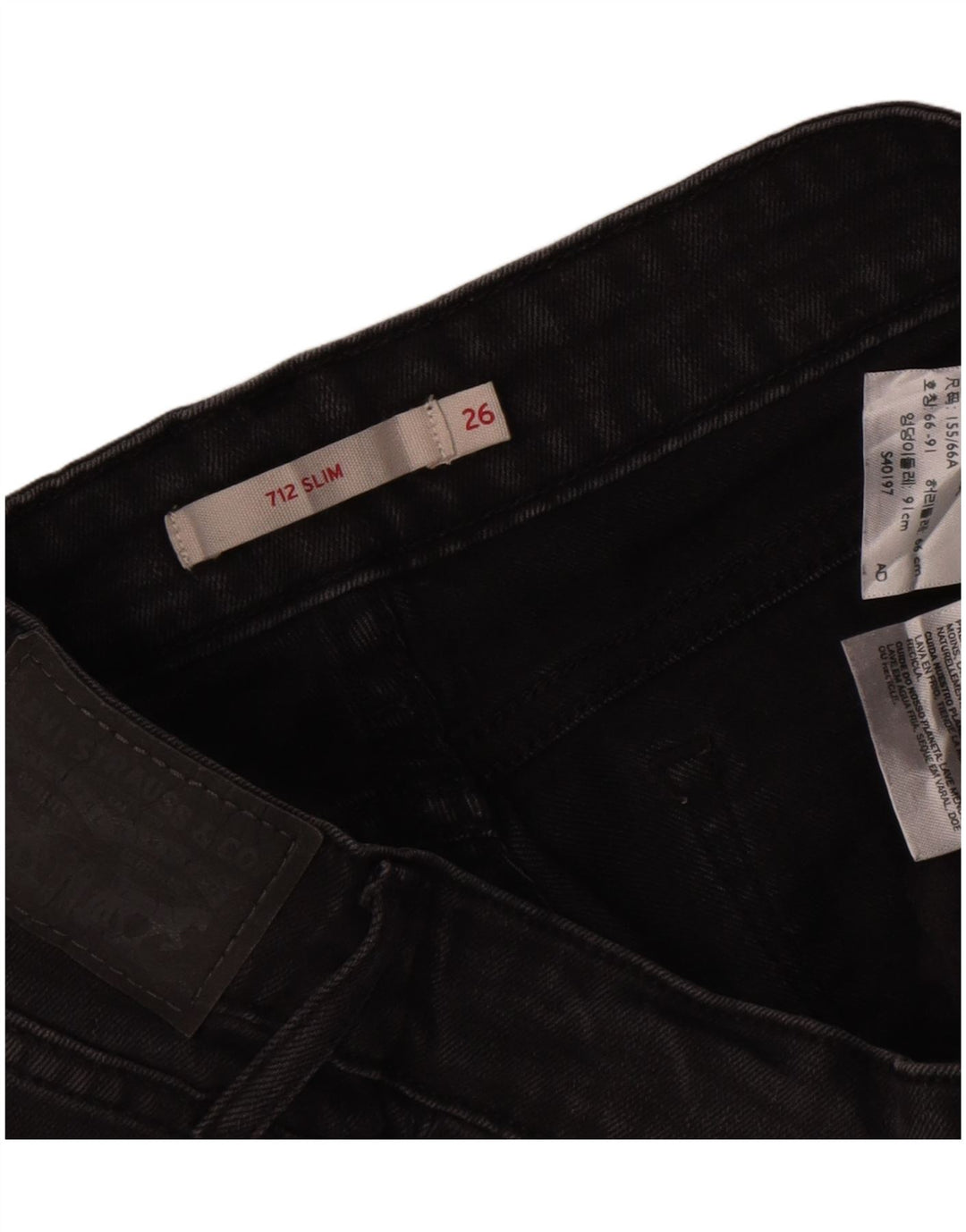 Levi's Jean Slim 712 Femme W26 L29 Coton Noir