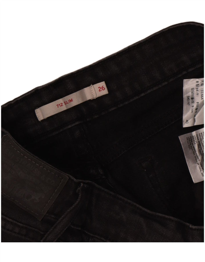 Levi's Jean Slim 712 Femme W26 L29 Coton Noir