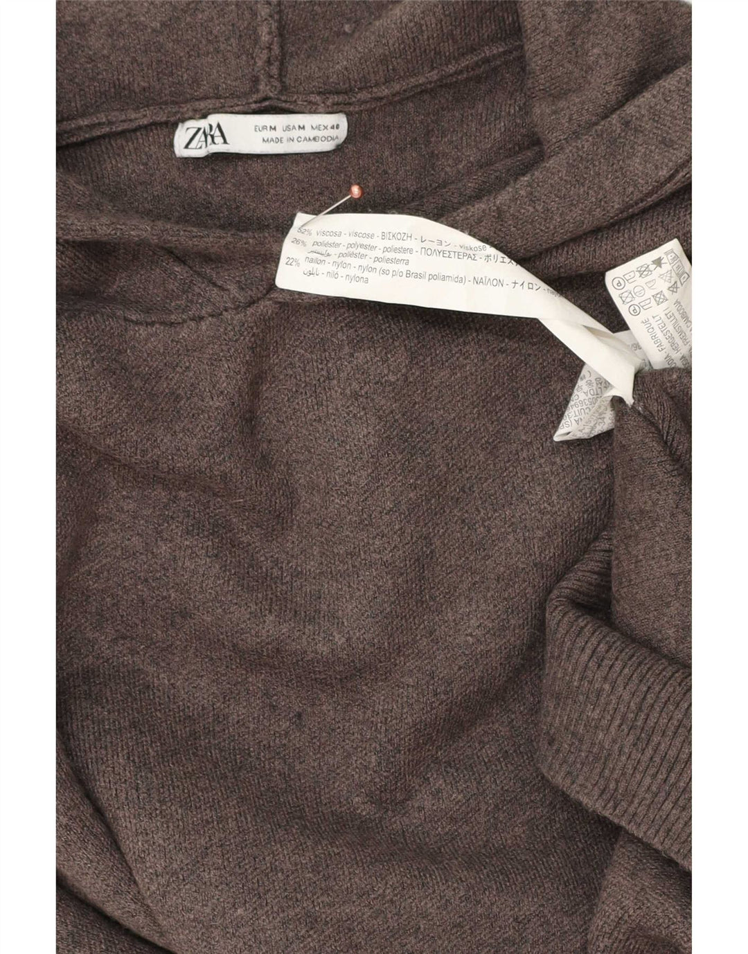 Pull à capuche Zara Homme Gris Moyen Viscose