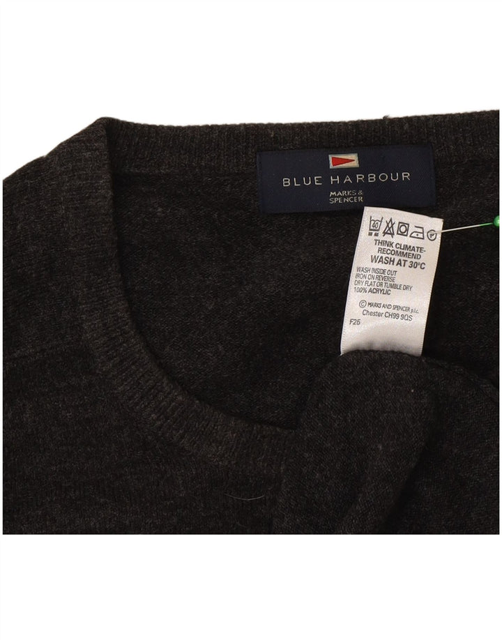 Marks & Spencer Pull Col Ras du Cou Homme Gris Moyen Acrylique