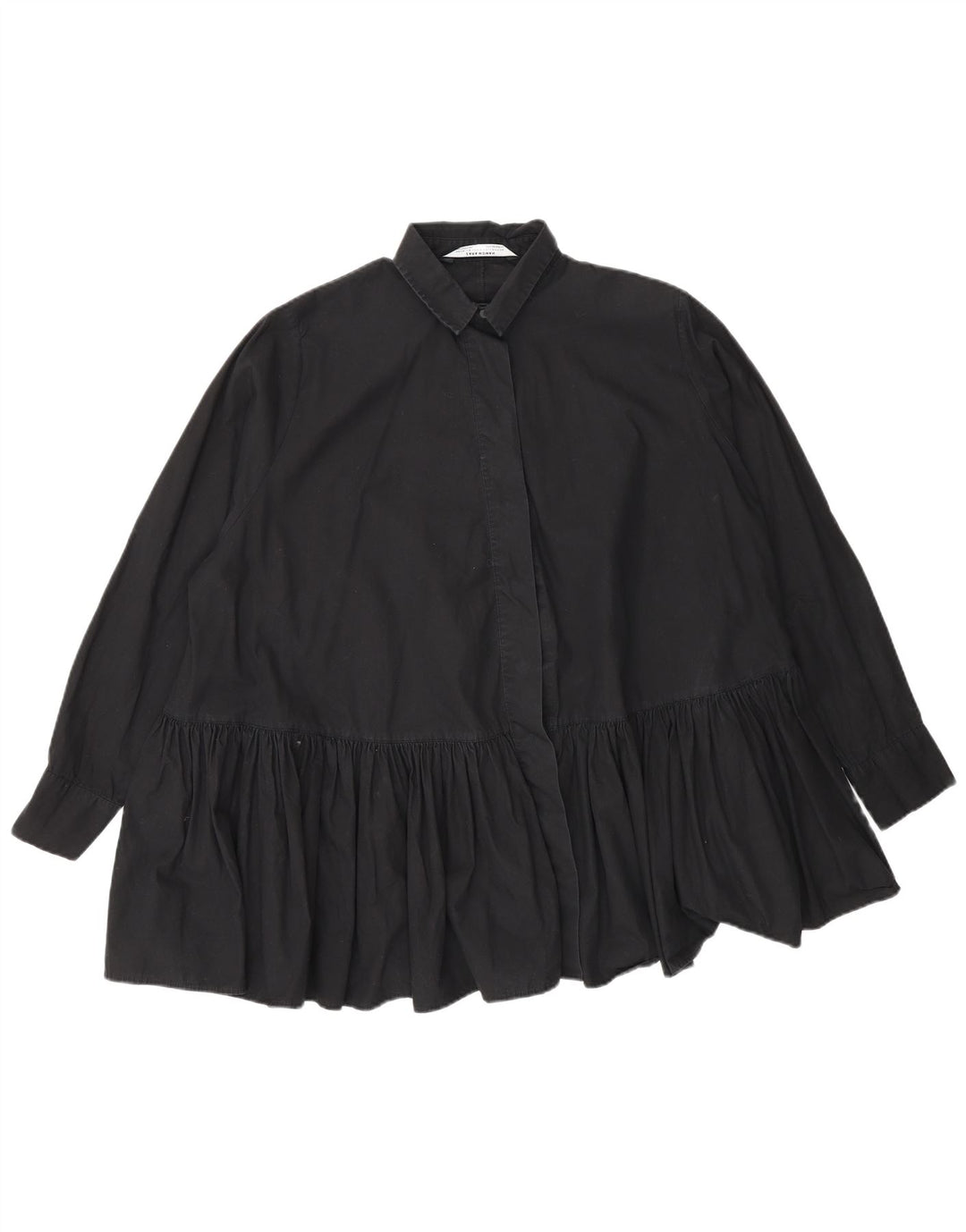 Zara Chemisier surdimensionné pour femme UK 10 Petit coton noir