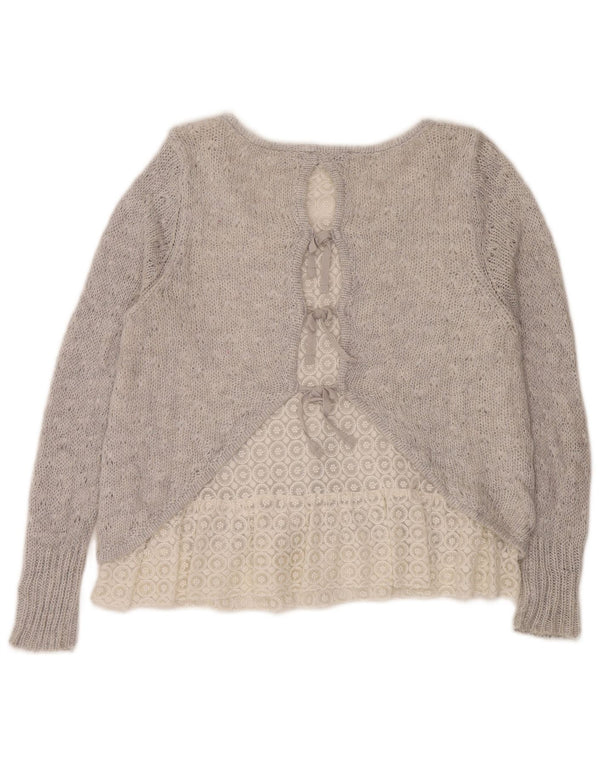 MINT VELVET Pull col bateau pour femme UK 16 Grand gris acrylique