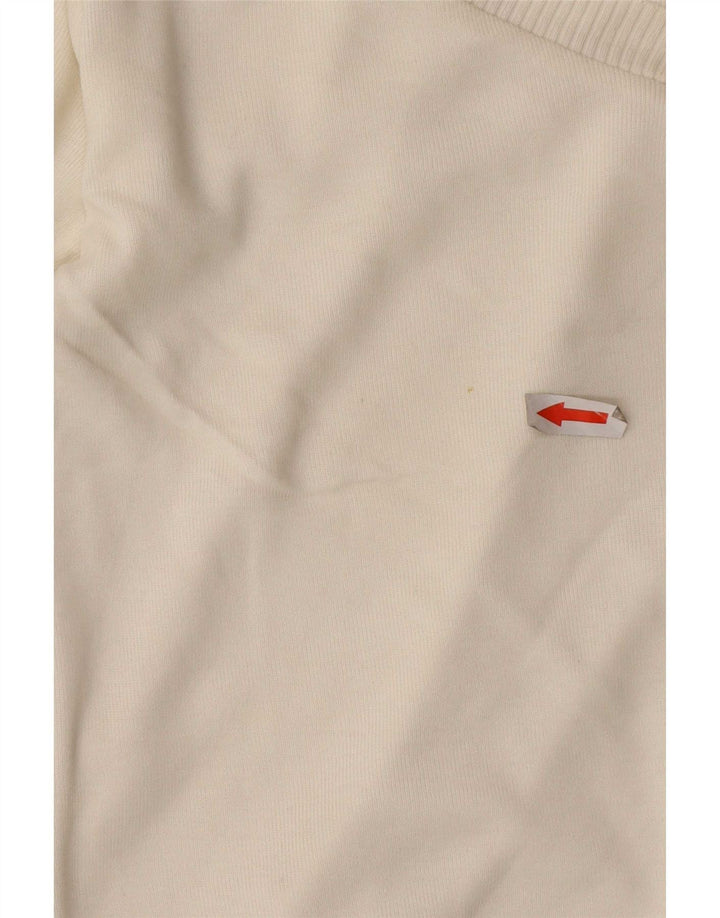 Massimo Dutti Pull court à col en V pour femme UK 12 Medium Off White