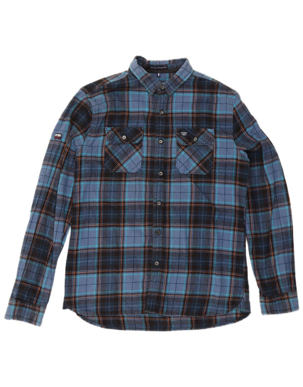 Superdry Chemise Flanelle XL Bleu Marine Carreaux Coton Homme