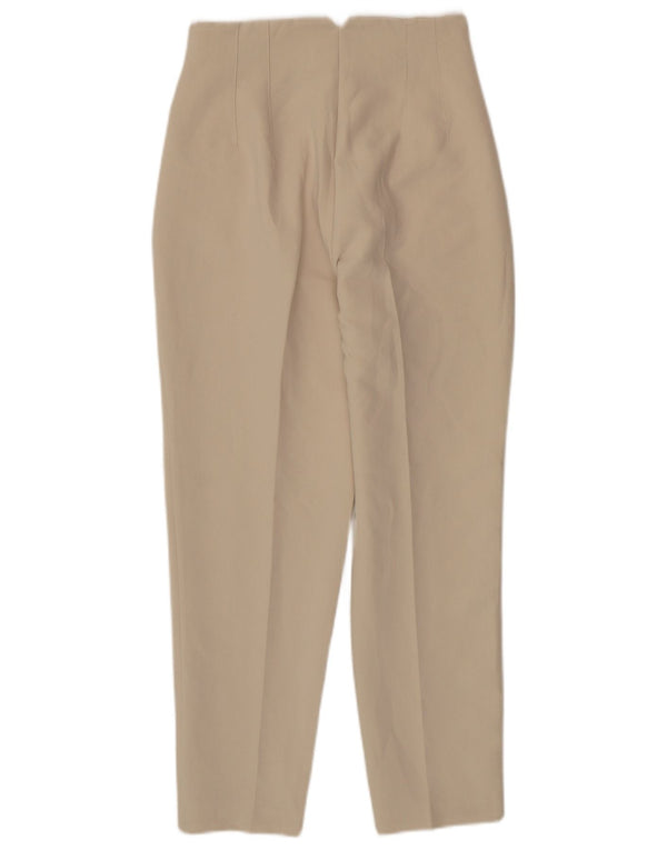 Zara Pantalon décontracté taille haute fuselé pour femme Petit W26 L26 Beige