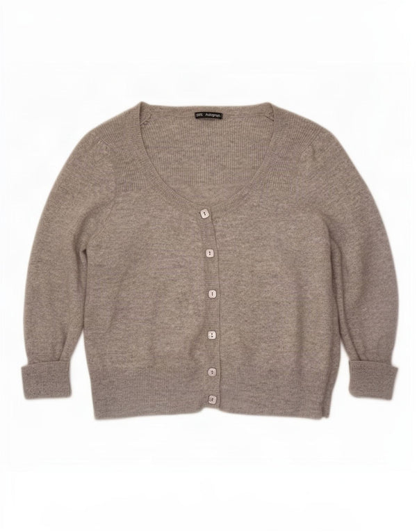 Marks & Spencer Womens 3/4 Sleeve Cardigan Sweater UK 16 Large Grey