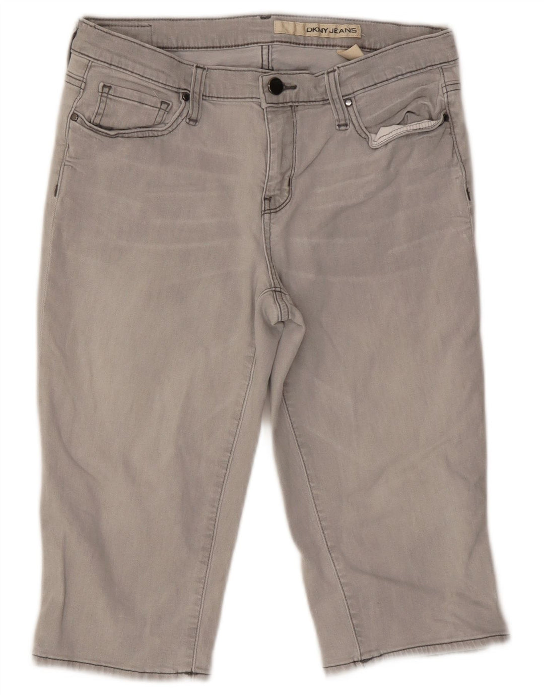 DKNY Short en jean pour femme US 10 Large W27 Gris Coton