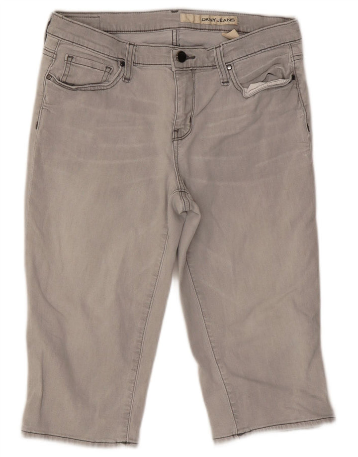 DKNY Short en jean pour femme US 10 Large W27 Gris Coton