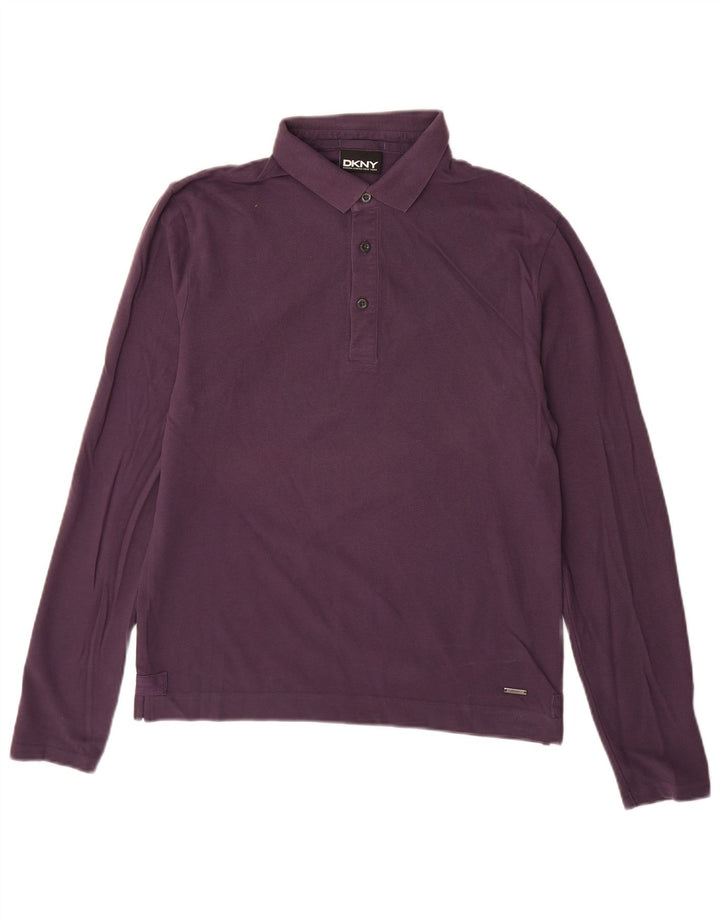 DKNY Polo à Manches Longues Homme Violet Moyen Coton