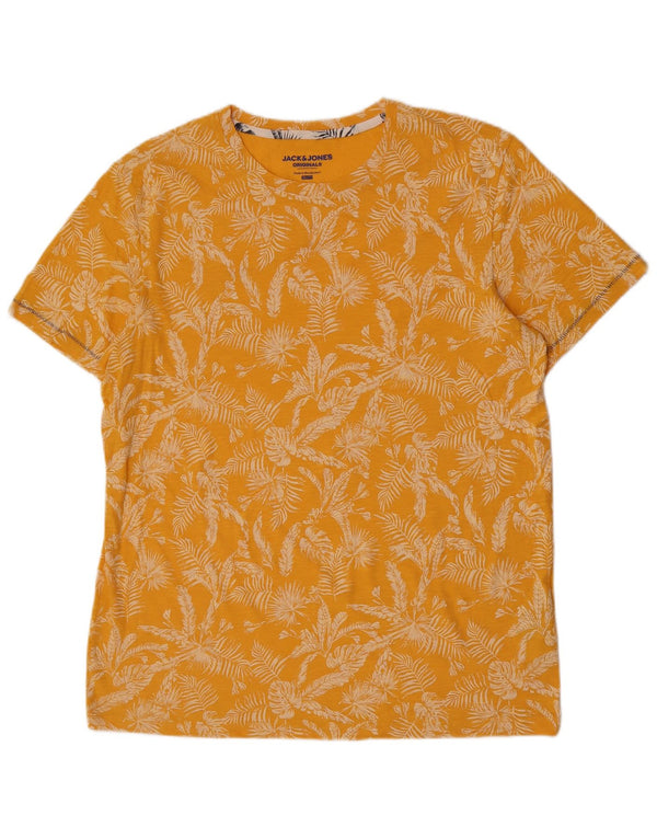Jack & Jones T-Shirt Slim Fit XL Coton Floral Jaune Homme